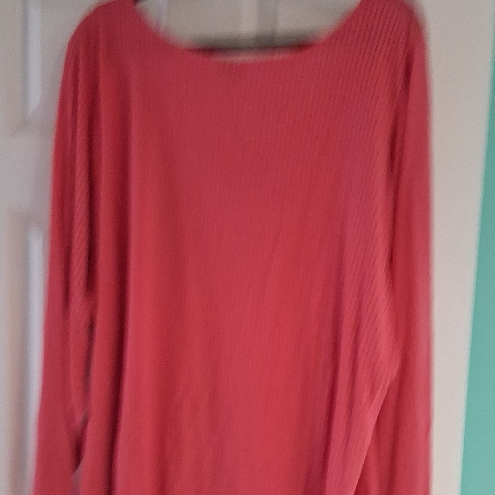 Torrid Pink Long Sleeve Ribbed Top - Picture 3 of 3